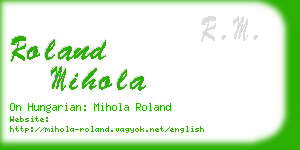 roland mihola business card